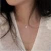 imageDtja Sterling Silver Square Crystal Choker Necklace for Women Girls Cushion Shape Cubic Zirconia Small Delicate Princess Cut Pendant Necklace Adjustable Chain 18quot Fashion Weddding Jewelry Giftsilver