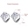 imagePrincess Cut CZ Tiny Small Hoop Cartilage Earrings for Women Girls 925 Sterling Silver Square Solitaire Crystal Diamond Hypoallergenic Dainty Sleeper Hoops Jewelry Gifts 6mm Inner