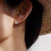 imagePrincess Cut CZ Tiny Small Hoop Cartilage Earrings for Women Girls 925 Sterling Silver Square Solitaire Crystal Diamond Hypoallergenic Dainty Sleeper Hoops Jewelry Gifts 6mm Inner