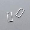 imageRectangle Minimalist Sterling Silver Small Hoop Earrings for Women Girls Cartilage Dainty Huggie Hoops 20mm