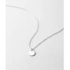 imageRound Gold Coin Pendant Necklace for Women Girls 925 Sterling Silver 18K Gold Plated Simple Small Full Moon Minimalist Geometric Disk Circle Chain Delicate Choker Jewelry BFF Fashion Gifts BoxSilvery