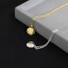 imageRound Gold Coin Pendant Necklace for Women Girls 925 Sterling Silver 18K Gold Plated Simple Small Full Moon Minimalist Geometric Disk Circle Chain Delicate Choker Jewelry BFF Fashion Gifts BoxGoldTone