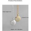 imageRound Gold Coin Pendant Necklace for Women Girls 925 Sterling Silver 18K Gold Plated Simple Small Full Moon Minimalist Geometric Disk Circle Chain Delicate Choker Jewelry BFF Fashion Gifts BoxGoldTone