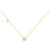 imageDtja Sterling Silver Square Crystal Choker Necklace for Women Girls Cushion Shape Cubic Zirconia Small Delicate Princess Cut Pendant Necklace Adjustable Chain 18quot Fashion Weddding Jewelry GiftYellow
