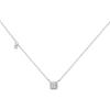 imageDtja Sterling Silver Square Crystal Choker Necklace for Women Girls Cushion Shape Cubic Zirconia Small Delicate Princess Cut Pendant Necklace Adjustable Chain 18quot Fashion Weddding Jewelry Giftsilver