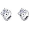 imagePrincess Cut CZ Tiny Small Hoop Cartilage Earrings for Women Girls 925 Sterling Silver Square Solitaire Crystal Diamond Hypoallergenic Dainty Sleeper Hoops Jewelry Gifts 6mm Inner