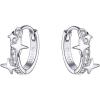 imageStar Cubic Zirconia Huggie Hoop Earrings for Women Sterling Silver Constellation Cartilage Cute Charms CZ Sleeper Small Hoop Dainty Stars Earrings Hypoallergenic Sensitive Ear Jewelry