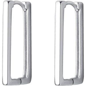 imageRectangle Minimalist Sterling Silver Small Hoop Earrings for Women Girls Cartilage Dainty Huggie Hoops 20mm
