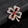 imageRhinestone Heart Clover Leaf Brooch Pin for Women Girls Gold Plated Fashion Colorful Crystal Shamrock Flower Brooches Lapel Pins Lucky Dress Accessories Holiday StPatricks Day Jewelry Gift Mom Dad