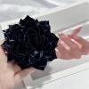imageElegant Leather Peony Flower Brooch Pin for Women Men Handmade Dainty Imitation Leather Rose Floral Brooches Lapel Pins Glossy Wedding Holiday Christmas Dress Accessories Jewelry GiftBlack