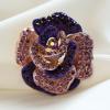imageRhinestone Rose Brooch Pin for Women Girls Fashion Crystal Big Blossom Flower Brooch Lapel Pins Elegant Dress Accessories Jewelry Boutonniere Corsage for Hat Bag Suit Tie Gift Wedding HolidayPurple Pink