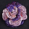 imageRhinestone Rose Brooch Pin for Women Girls Fashion Crystal Big Blossom Flower Brooch Lapel Pins Elegant Dress Accessories Jewelry Boutonniere Corsage for Hat Bag Suit Tie Gift Wedding HolidayPurple Pink