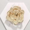 imageRhinestone Rose Brooch Pin for Women Girls Fashion Crystal Big Blossom Flower Brooch Lapel Pins Elegant Dress Accessories Jewelry Boutonniere Corsage for Hat Bag Suit Tie Gift Wedding HolidayGolden