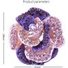 imageRhinestone Rose Brooch Pin for Women Girls Fashion Crystal Big Blossom Flower Brooch Lapel Pins Elegant Dress Accessories Jewelry Boutonniere Corsage for Hat Bag Suit Tie Gift Wedding HolidayPurple Pink