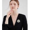 imageRhinestone Rose Brooch Pin for Women Girls Fashion Crystal Big Blossom Flower Brooch Lapel Pins Elegant Dress Accessories Jewelry Boutonniere Corsage for Hat Bag Suit Tie Gift Wedding HolidaySilver Tone