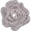 imageRhinestone Rose Brooch Pin for Women Girls Fashion Crystal Big Blossom Flower Brooch Lapel Pins Elegant Dress Accessories Jewelry Boutonniere Corsage for Hat Bag Suit Tie Gift Wedding HolidaySilver Tone