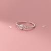 imageAdjustable CZ Heart Safety Pin 925 Sterling Silver Ring for Women Expandable Open Wrap Finger Rings Comfort Fit Dainty Cute Engagement Statement Jewelry Birthday Wedding