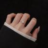 imageAdjustable CZ Heart Safety Pin 925 Sterling Silver Ring for Women Expandable Open Wrap Finger Rings Comfort Fit Dainty Cute Engagement Statement Jewelry Birthday Wedding