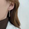 imageChain Bar Dangle Drop Earrings for Women Silver Plated Hypoallergenic Charms Vertical Small Bars Safety Pin Chains Dangling Stud Fashion Geometric Punk Birthday Christmas Bff Jewelry