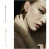 imageMinimalist Ear Wrap Crawler Hook Stud Earrings for Women Girls Men S925 Sterling Silver Hypoallergenic Bar Piercing Ear Cuffs Simple Unique Earring Fashion Personalized Punk Rock JewelrySilvery