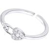 imageAdjustable CZ Heart Safety Pin 925 Sterling Silver Ring for Women Expandable Open Wrap Finger Rings Comfort Fit Dainty Cute Engagement Statement Jewelry Birthday Wedding