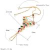 imageDtja Boho Butterfly Finger Ring Bracelet for Women Colorful Cubic Zirconia Slave Hand Chain Harness Bangle Gypsy Bollywood Wedding Birthday Christmas Party Y2K Jewelry Delicate Gift