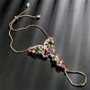 imageDtja Boho Butterfly Finger Ring Bracelet for Women Colorful Cubic Zirconia Slave Hand Chain Harness Bangle Gypsy Bollywood Wedding Birthday Christmas Party Y2K Jewelry Delicate Gift