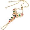 imageDtja Boho Butterfly Finger Ring Bracelet for Women Colorful Cubic Zirconia Slave Hand Chain Harness Bangle Gypsy Bollywood Wedding Birthday Christmas Party Y2K Jewelry Delicate Gift