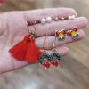 imageDtja 6 Pairs Christmas Earrings Bulk for Women Girls Cute Charms Snowflake Tree Bowknot Bell Bow Dangle Drop Imitation Pearl Stud Cartilage Earring Hypoallergenic Set Xmas Holiday Party SD141