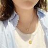 imageGold Coin Honeycomb Pendant Choker Necklace for Women Teen Girls  S925 Sterling Silver Dainty Crystal CZ Diamond Queen Bee Bumble Hive BFF Long Chain Cute Animal Charm Jewelry GiftHoneycomb