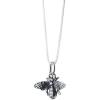 imageDtja Vintage Bee Necklace for Women Girls Men 925 Sterling Silver Oxidized Charm Bumblebee Honeybee Pendant Choker Necklaces Adjustable Box Chain 18 inches Fashion Punk Retro Jewelry