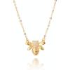 imageGold Coin Honeycomb Pendant Choker Necklace for Women Teen Girls  S925 Sterling Silver Dainty Crystal CZ Diamond Queen Bee Bumble Hive BFF Long Chain Cute Animal Charm Jewelry GiftBee