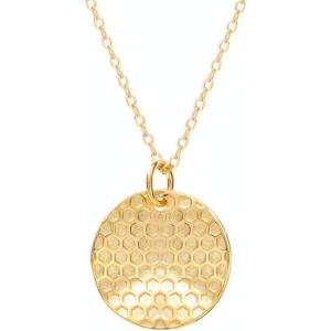 imageGold Coin Honeycomb Pendant Choker Necklace for Women Teen Girls  S925 Sterling Silver Dainty Crystal CZ Diamond Queen Bee Bumble Hive BFF Long Chain Cute Animal Charm Jewelry GiftHoneycomb