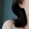 imageAsymmetrical Star Moon Small Hoop Earrings for Women Girls 925 Sterling Silver Charms Tiny Minimalist Crescent Moon Star Cartilage Clip Cuff Stud Earrings Fashion DelicateRoseGoldToned