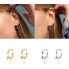 imageFashion Spike Sterling Silver Hoop Earrings for Women Girls Men Hypoallergenic Minimalist Huggie Small Sleeper Hoops Cartilage Cuff Helix Stud Wrap Personalized Punk Jewelry14K Gold Plated