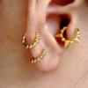imageMinimalist Ball Bead Small Hoop Earrings for Women Girls S925 Sterling Silver Pierced Ear Simple Cartilage Tragus Sleeper Huggie Mini Hoops Irregular Tiny Dot Hinged Fashion Jewelry8mm GoldToned