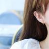 imageMinimalist Ball Bead Small Hoop Earrings for Women Girls S925 Sterling Silver Pierced Ear Simple Cartilage Tragus Sleeper Huggie Mini Hoops Irregular Tiny Dot Hinged Fashion Jewelry8mm GoldToned