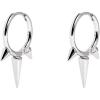 imageFashion Spike Sterling Silver Hoop Earrings for Women Girls Men Hypoallergenic Minimalist Huggie Small Sleeper Hoops Cartilage Cuff Helix Stud Wrap Personalized Punk JewelrySilverToned