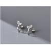 image20g Tiny CZ Leaf Cartilage Stud Earrings for Women Girls 925 Sterling Silver Crystal Leaves Cuff Wrap Helix Hypoallergenic Ball Piercing Fashion Dainty Jewelry Gifts for Friends