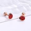image20g Tiny Cute Ladybug Stud Earrings for Women Girls 925 Sterling Silver 14K Rose Gold Plated Hypoallergenic Dainty Red Bugs Mini Ball Cartilage Tragus Post Fashion Animal Jewelry Gifts for Teen Girl