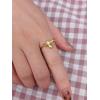 imageCZ Bee 925 Sterling Silver Ring for Women 14K Gold Plated Cubic Zirconia Crystal Texture Animal Honeybee Statement Open Band Rings Comfort Fit Adjustable Expandable Finger Jewelry Dainty