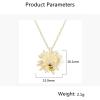 imageCute Flower Bee Necklace for Women Girls Sterling Silver 14K Gold Plated Cubic Zirconia Crystal Sunflower Honeybee Animal Pendant Choker Charm Link Chain Dainty Holiday Birthday