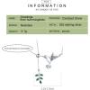 imageDtja Crystal Olive Leaf Hummingbird Necklace for Women 925 Sterling Silver Green Rhinestone Ball Bead Oxidized Bird Pendant Necklace Adjustable Chain Fashion Retro Jewelry for Mother Aunt Ladies
