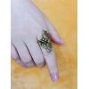 imageDtja Vintage CZ Flower Leaf Statement Ring for Women Boho Antique Crystal Beaded Expandable Open Wrap Finger Rings Adjustable Comfort Fit Indian Bollywood Style Y2K Jewelry