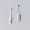 imageElegant Feather Leaf Tassels Dangle Drop Earrings for Women S25 Sterling Silver Palm Leaf Earrings Ball Bead Studs Post Hypoallergenic Delicate Earrings Fashion Beach Summer Jewelry