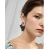 imageHuggie Austrian Crystal Hoop Earrings AAA Cubic Zirconia Lever Back Earring for Women Girls Silver Plated Crystal Teardrop Leaf Cluster Elegant Wedding Birthday Party Jewelry Gift Colorful