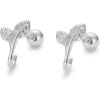 image20g Tiny CZ Leaf Cartilage Stud Earrings for Women Girls 925 Sterling Silver Crystal Leaves Cuff Wrap Helix Hypoallergenic Ball Piercing Fashion Dainty Jewelry Gifts for Friends