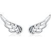 imageCZ Climber Crawler Angel Wings Cuff Earrings for Women S925 Sterling Silver Piercing Ear Dainty Crystal Diamond Wrap Studs Post Hypoallergenic Huggie Earrings Jewelry Birthday Wedding Gifts