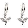 imageCrystal Dragonfly Dangle Hoop Earrings for Women Teen Girls S925 Sterling Silver with Charms CZ Diamond Drop Cartilage Cute Jewelry Delicate Fashion Birthday Gift Best FriendSilverToned