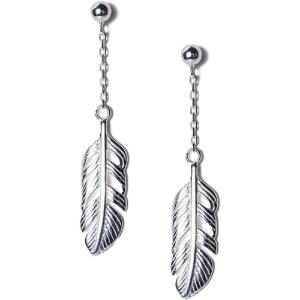 imageElegant Feather Leaf Tassels Dangle Drop Earrings for Women S25 Sterling Silver Palm Leaf Earrings Ball Bead Studs Post Hypoallergenic Delicate Earrings Fashion Beach Summer Jewelry